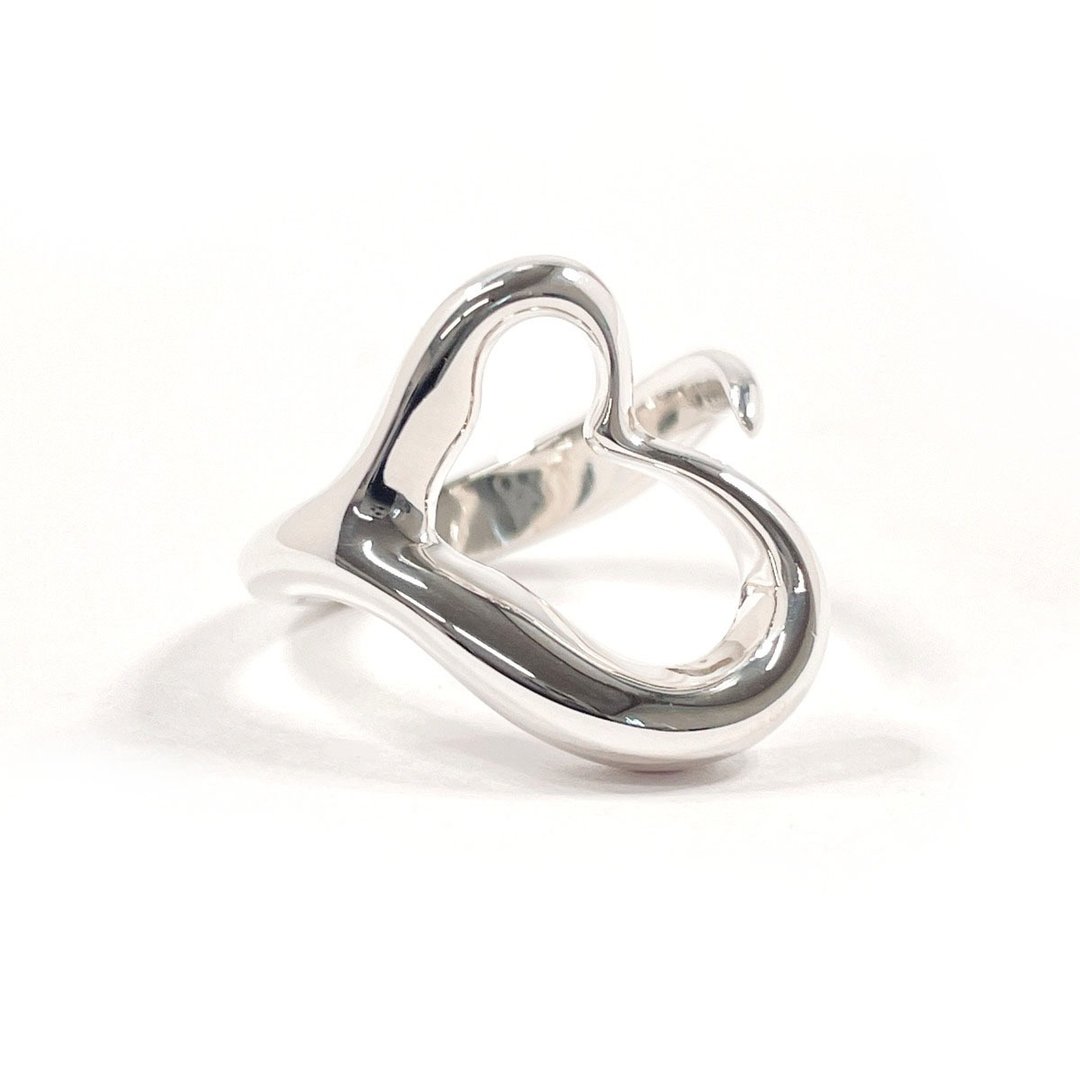 【日本直送 二手美品】10号 Tiffany & Co. 戒指 经典 Open Heart 镂空心形 曲线设计 Elsa Peretti - 戒指 - 纯银 银色