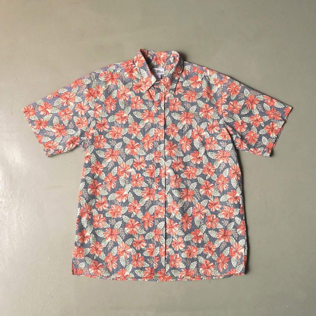 满版印花古着夏威夷衬衫 - 女装衬衫 - 其他人造纤维 红色