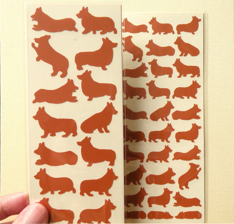 柯基犬/ 哥基犬贴纸 - 贴纸 - 防水材质 咖啡色