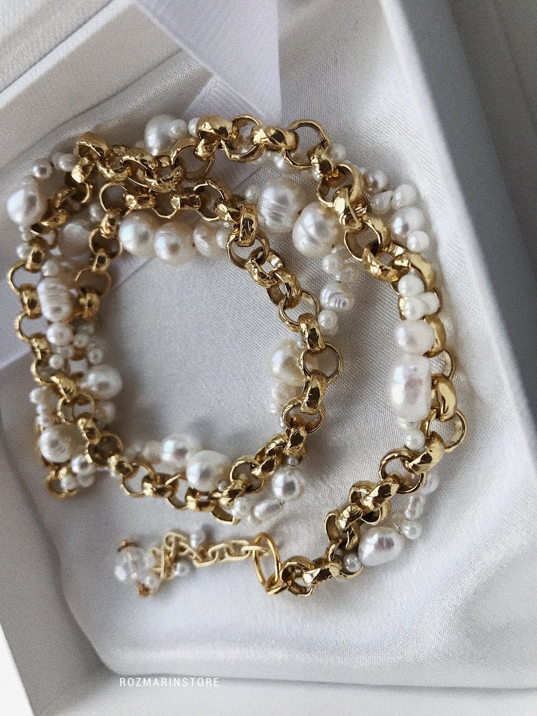 Beaded Necklace, Pearl Choker, Boho Necklace, Women Jewelry, - 项链 - 珍珠 金色