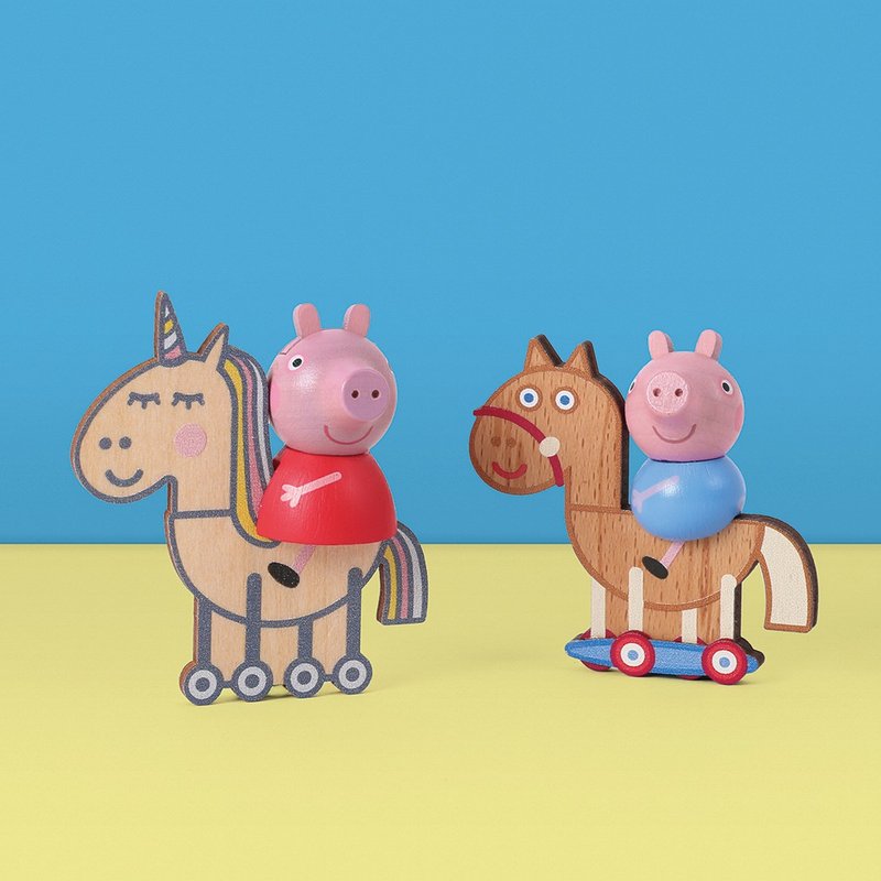 【佩佩 / 乔治】 佩佩猪木别针 胸针 Peppa pig | Wooderful life - 徽章/别针 - 木头 多色