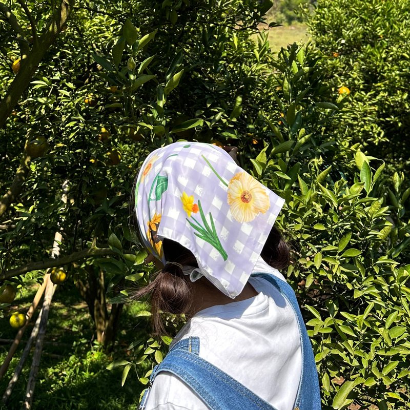 Scarf : ttq floral scarf : flower table - 丝巾 - 丝．绢 紫色