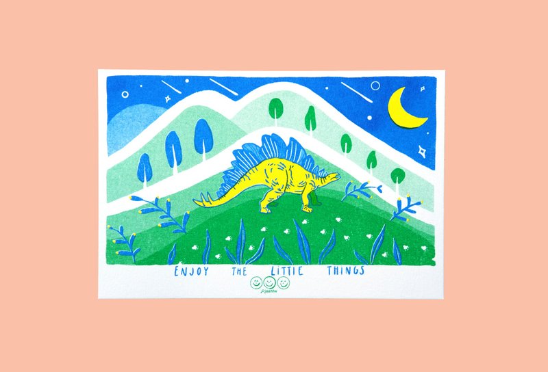 剑龙・恐龙系列卡片 ||  Risograph 孔版印刷 / 明信片 / 限量 - 卡片/明信片 - 纸 多色