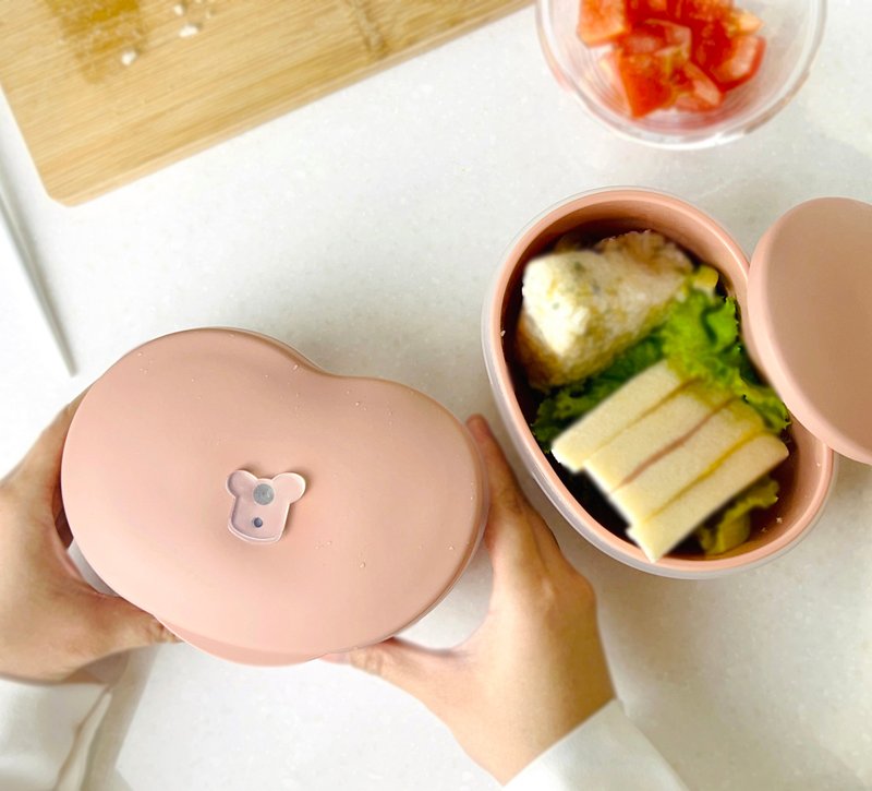 禾食碗=何时晚 600ml 焦糖玫瑰 - 冬季恋曲系列 - 便当盒/饭盒 - 硅胶 