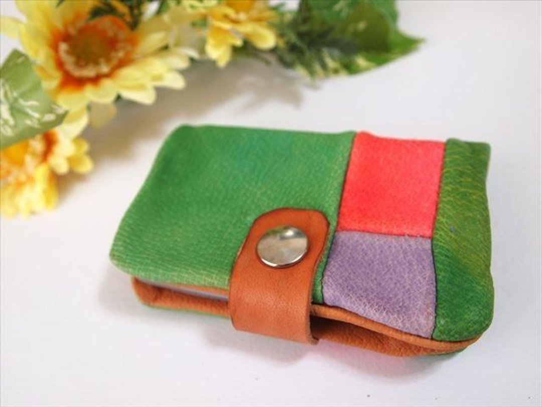 [Pig leather soft card case] by color leather 1532003 - 其他 - 真皮 绿色