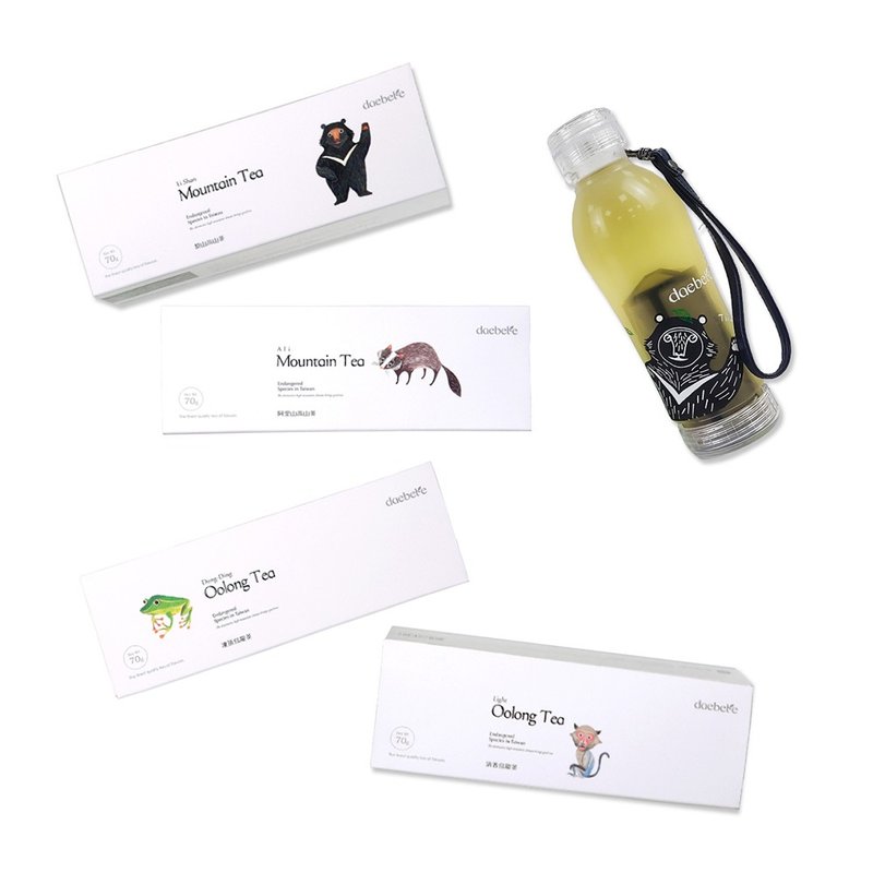 冷泡茶报到 | 宝岛生态茶1入(四种口味任选)&台湾黑熊冷泡瓶 - 茶 - 其他材质 