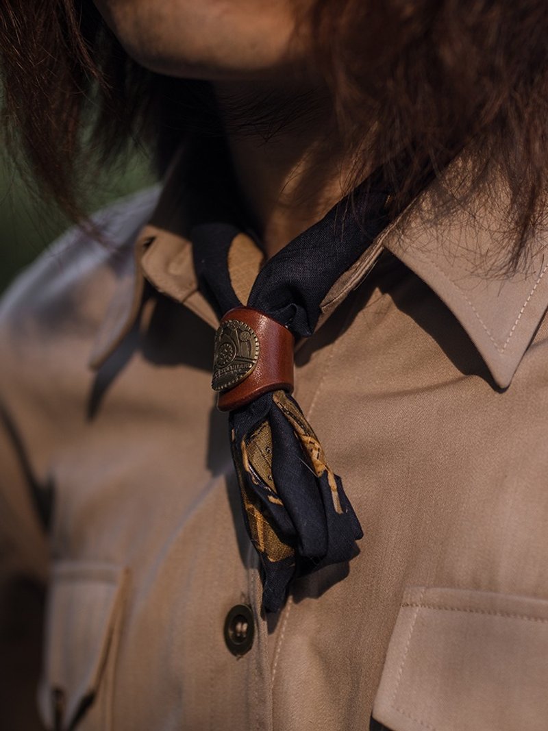 蒸汽朋克 复古 做旧 铜金属 硬币装饰 牛皮印花方巾扣 领巾扣 - 其他 - 其他人造纤维 金色