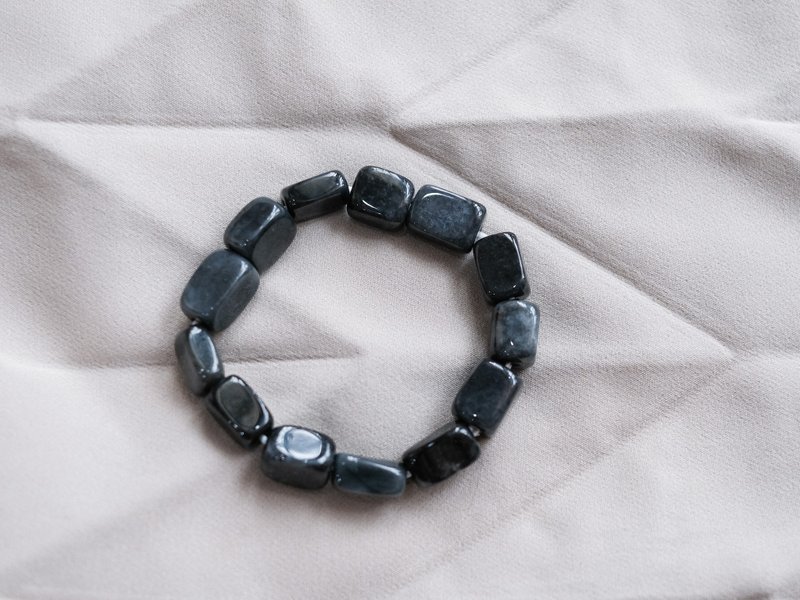 乌鸡玉天然翡翠手链・缅甸玉・天然石 - 手链/手环 - 玉石 