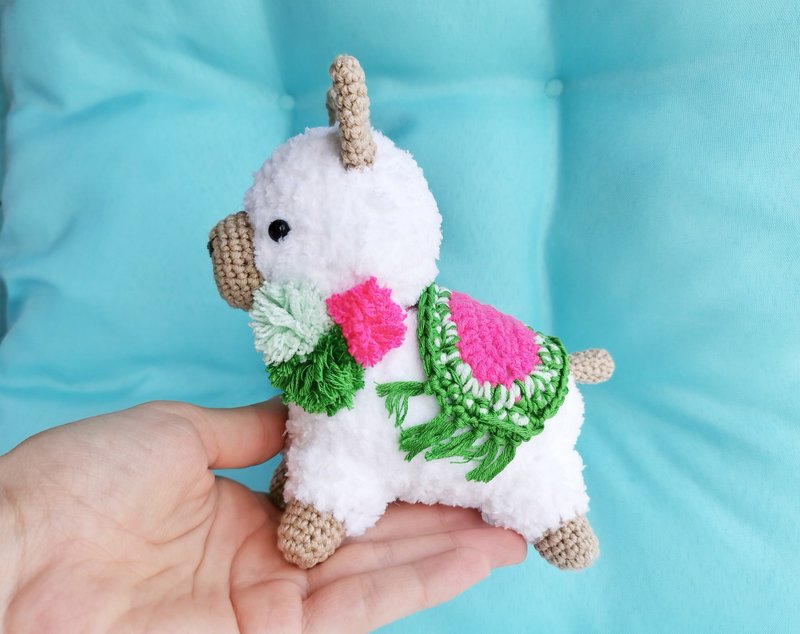 羊驼绒毛玩偶，羊驼绒毛，羊驼汽车挂饰，汽车后视镜吊饰 - 钥匙链/钥匙包 - 其他材质 白色