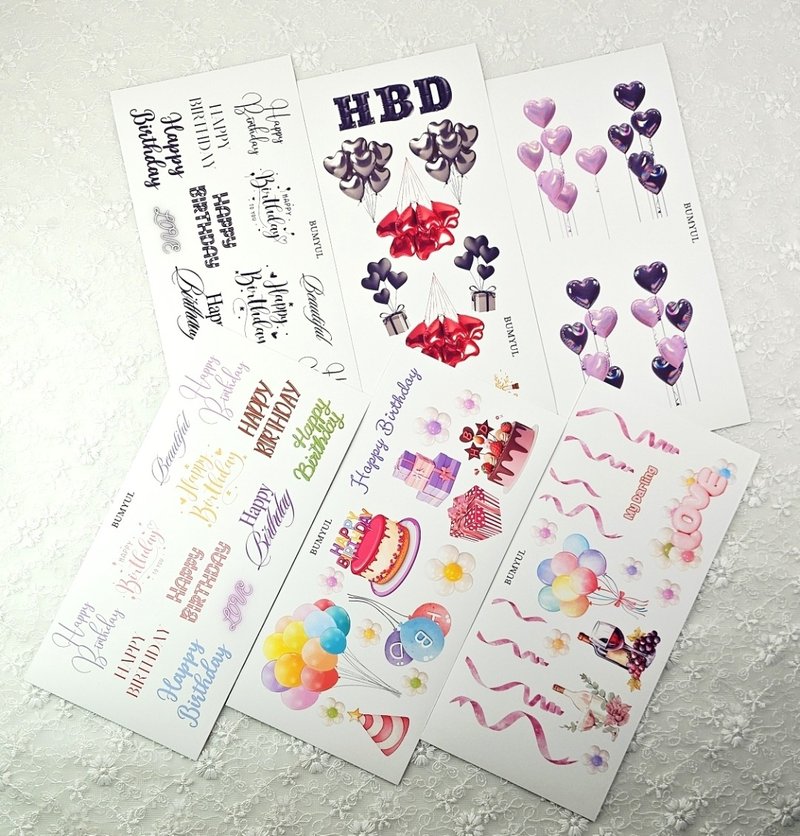 生日庆典装饰贴纸 - 便条纸/标签贴 - 纸 多色