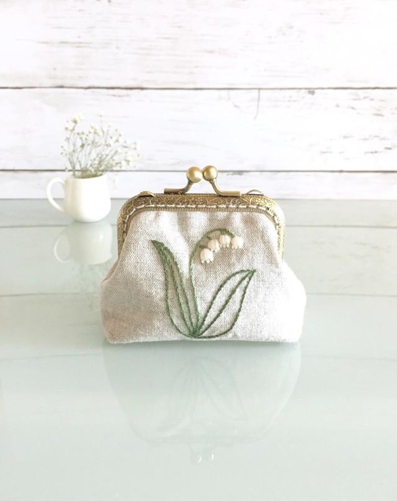 蛙口式钱包M　铃兰　订单生产 - 零钱包 - 棉．麻 多色