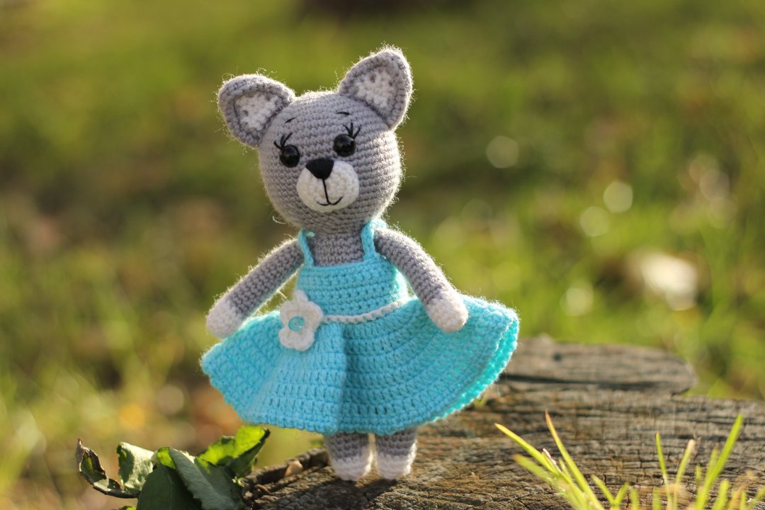 Crochet kitty, Crochet kitty Stuffed, toy knitted kitty, Cute plush animals - 玩具/玩偶 - 羊毛 