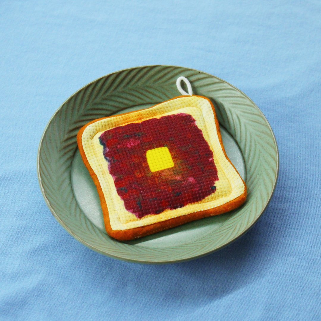 Bean Paste Butter Toast Coaster - 杯垫 - 聚酯纤维 咖啡色
