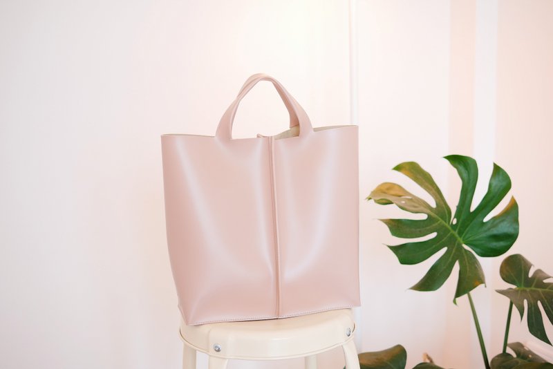 手提包 Signature tote bag II by WHITEOAKFACTORY - 浅粉色 手工制作 - 手提包/手提袋 - 人造皮革 粉红色