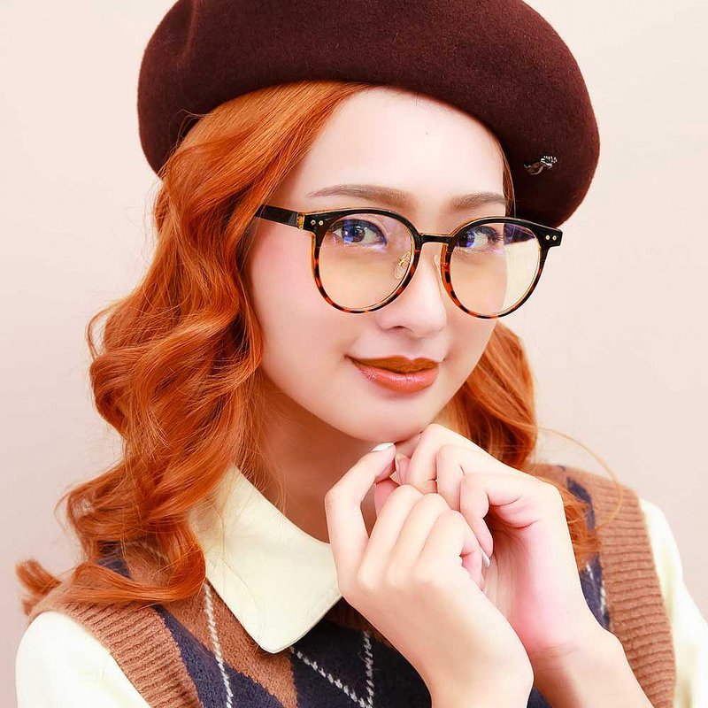 ASLLY板材圆框滤蓝光眼镜 | 琥珀黑黑糖珍奶 - 眼镜/眼镜框 - 其他材质 咖啡色