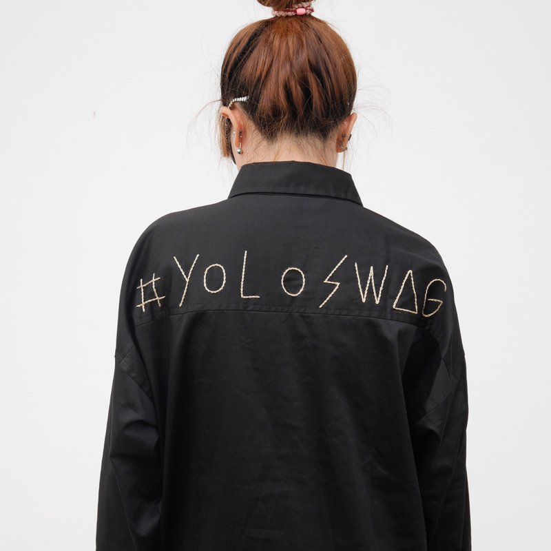 ⚡️Your Hashtag Here - 女装衬衫 - 棉．麻 蓝色