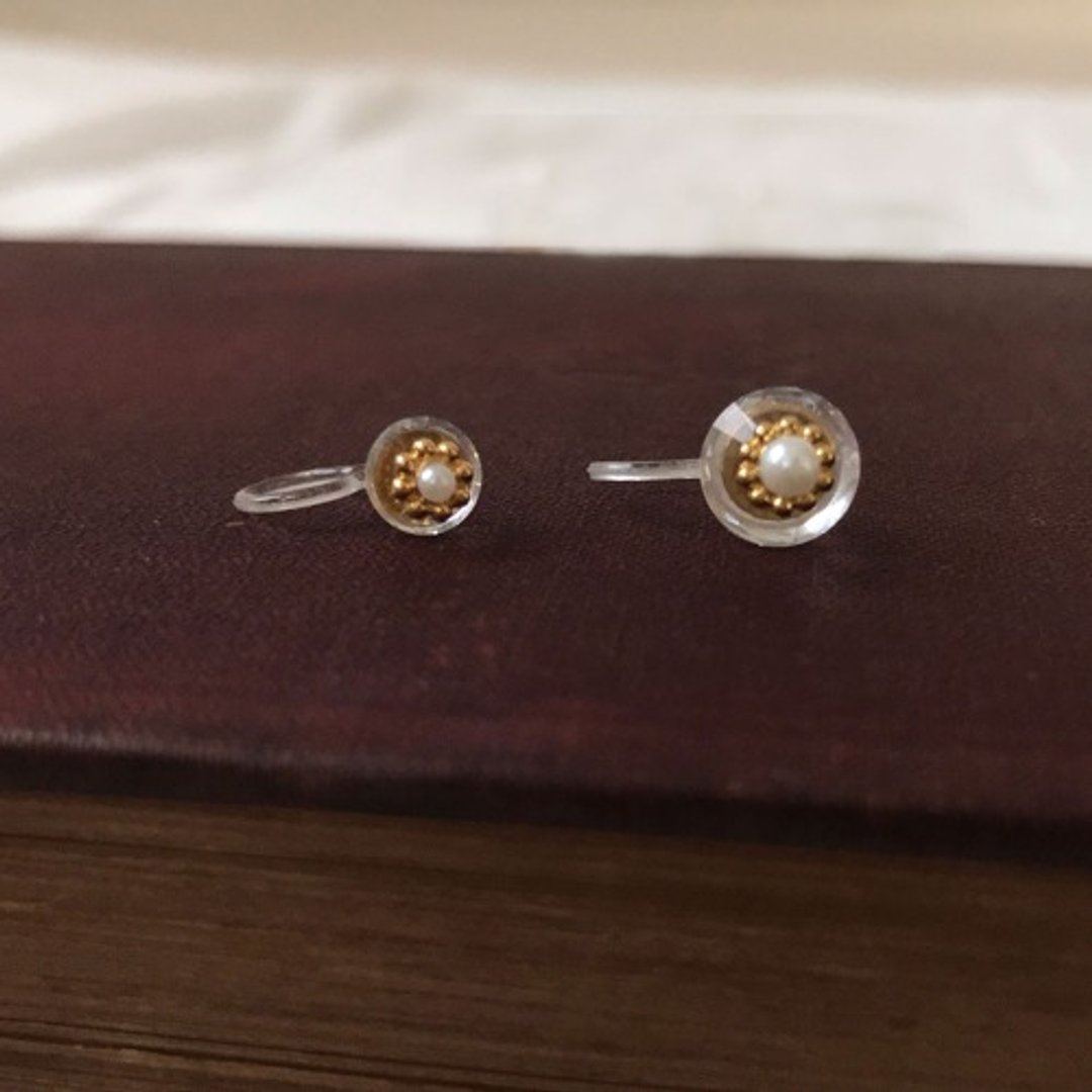 [Large] Transparent Swarovski x small pearl ear cuff-EC17 - 耳环/耳夹 - 宝石 透明
