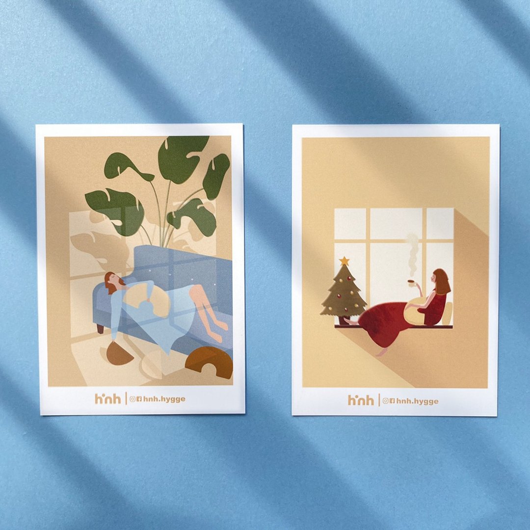 Home &amp; Sunset - mini postcard C - 卡片/明信片 - 纸 卡其色