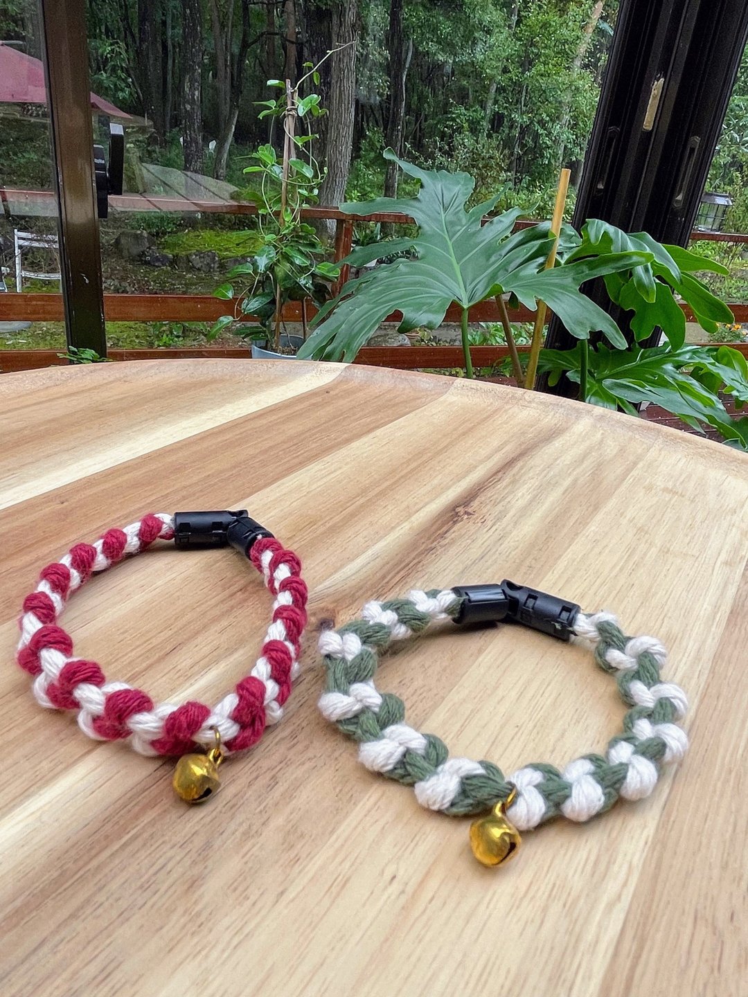 Cat Collar with Macrame - 项圈/牵绳 - 棉．麻 多色