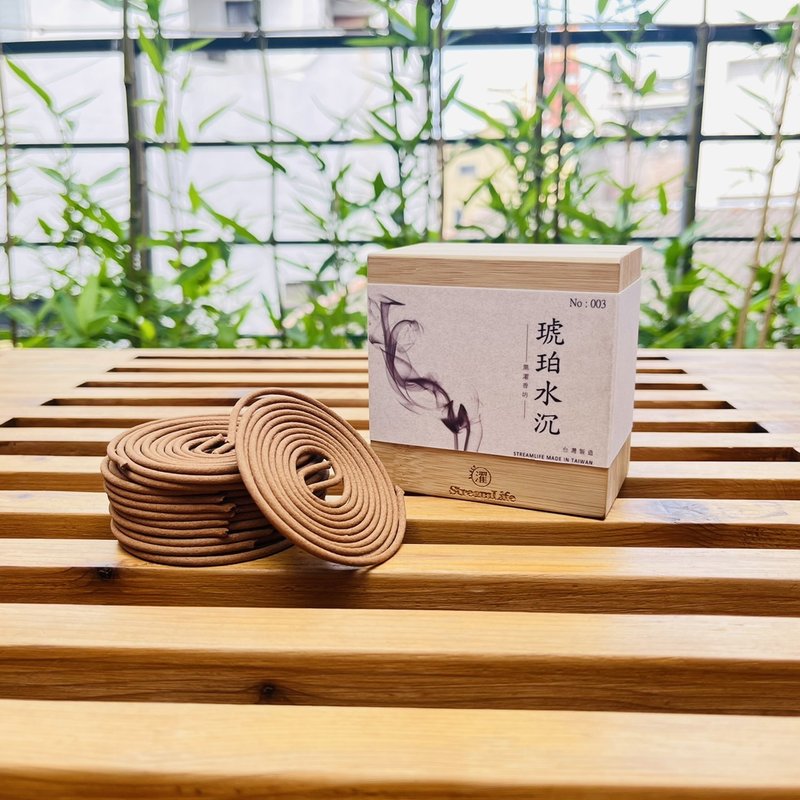 天然环香 - 琥珀水沉香 - 香薰/精油/线香 - 木头 透明