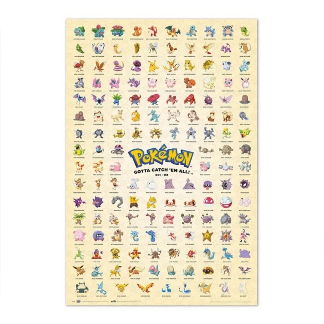 【宝可梦】151关都地区宝可梦图鉴海报/POKEMON 001-151 - 海报/装饰画/版画 - 纸 多色