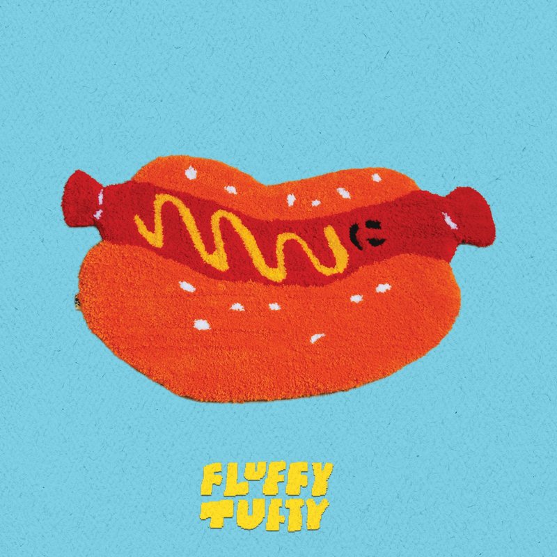 MADE TO ORDER - HOT DOG FLUFFY TUFTY RUG - 地垫/地毯 - 其他材质 橘色