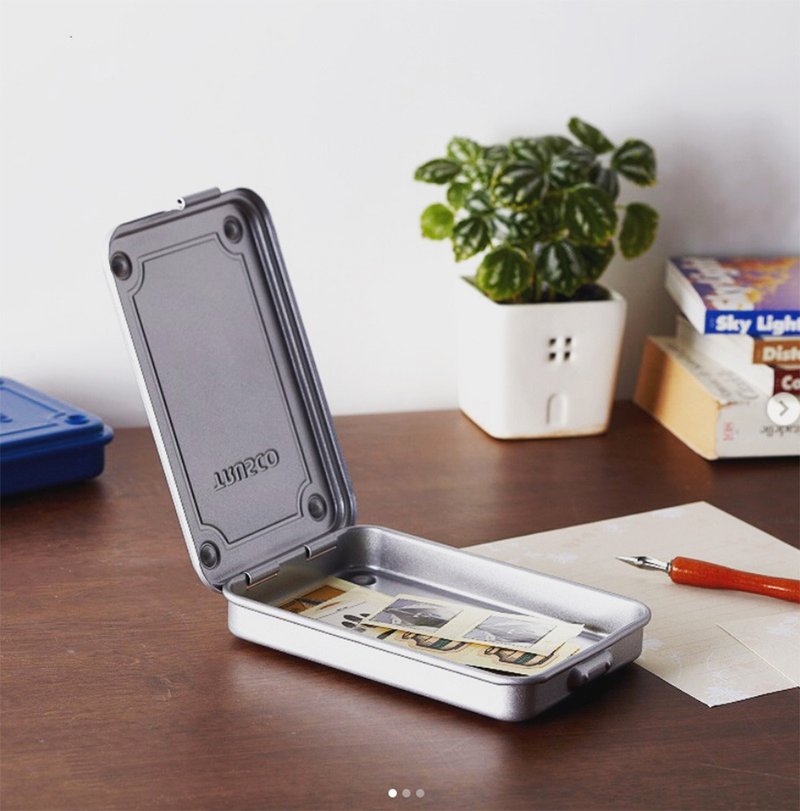 【Trusco】上掀式收纳盒(薄型)-铁灰 - 收纳用品 - 其他金属 灰色