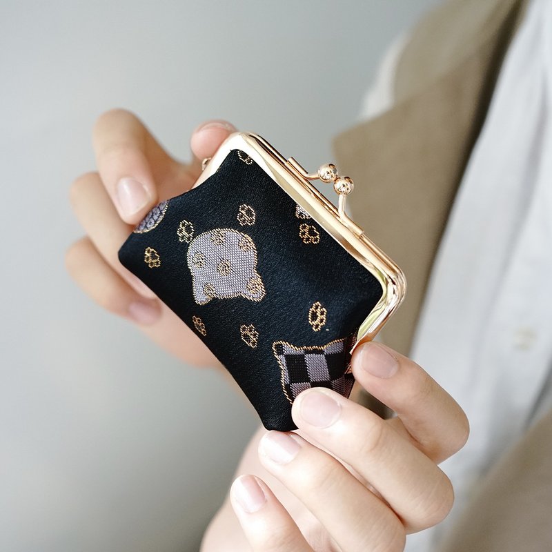 西阵织|金襴锦织小口金包-经典和猫|零钱包 - 零钱包 - 其他金属 
