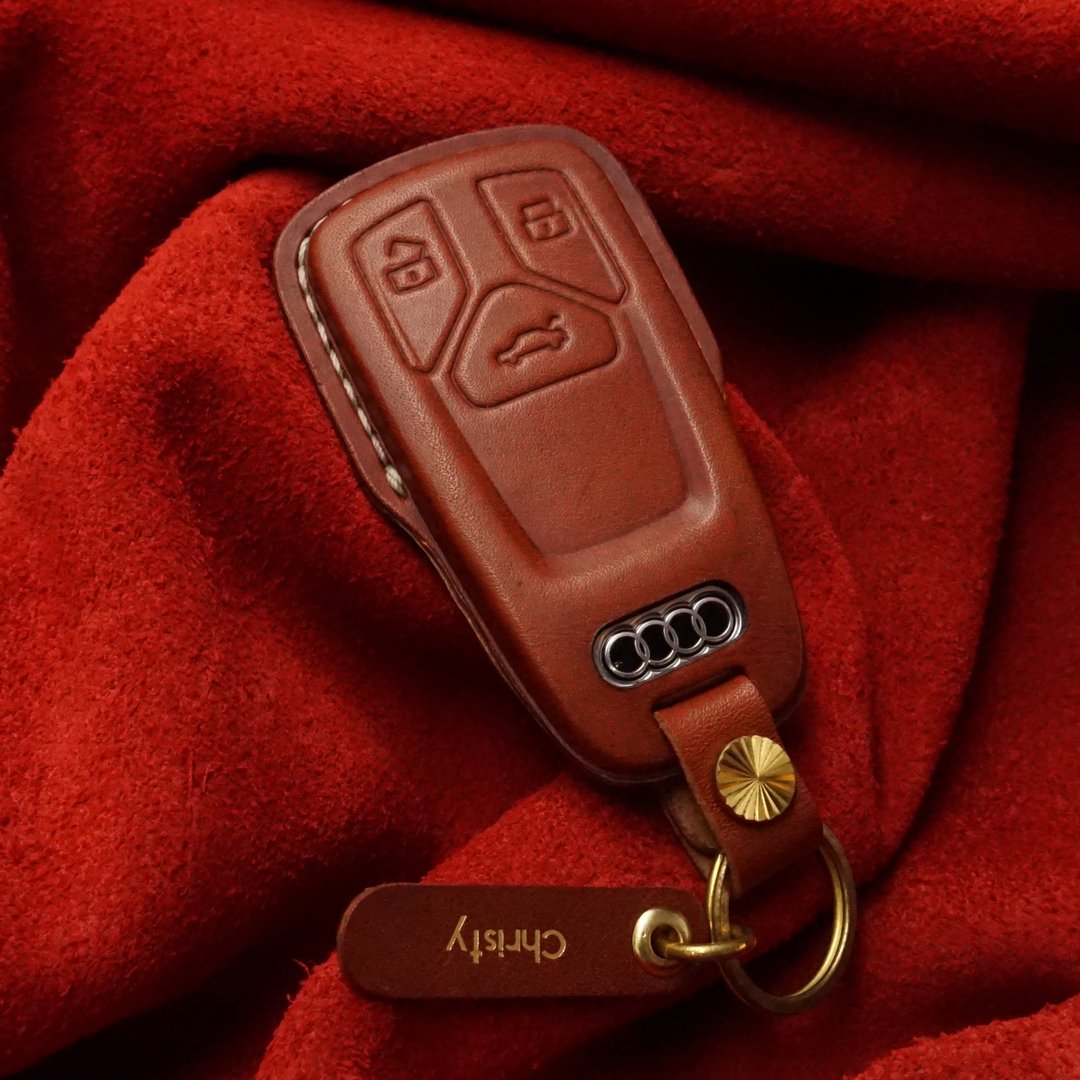 Audi new keyless Q3 Q5 TT A8 Q7奥迪 汽车 晶片钥匙皮套 钥匙包 - 钥匙链/钥匙包 - 真皮 