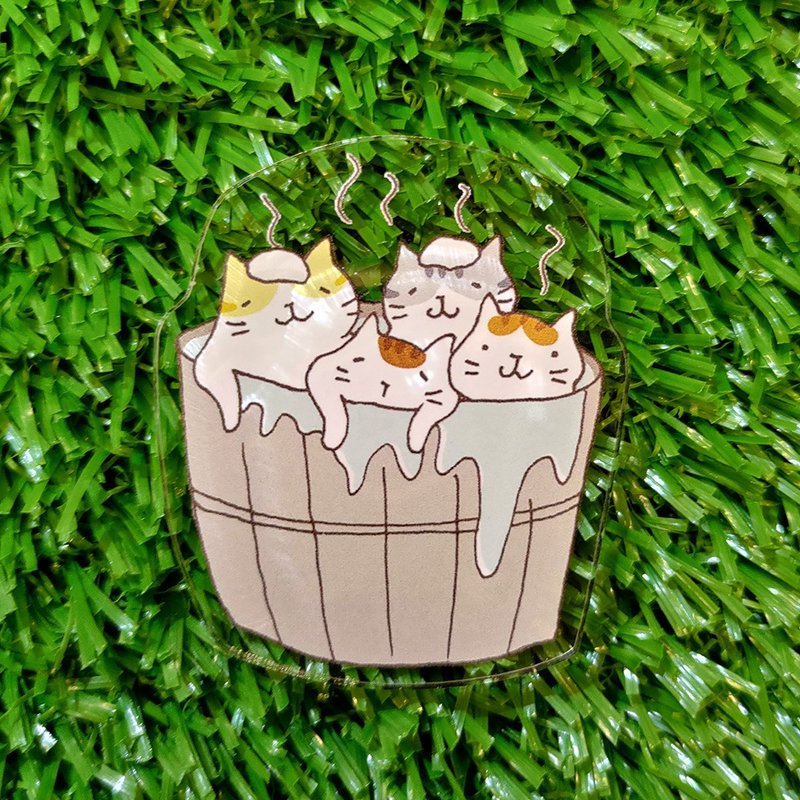 压克力磁铁-泡澡猫(插画家:猫小姐)(最长边5cm) - 冰箱贴/磁贴 - 压克力 