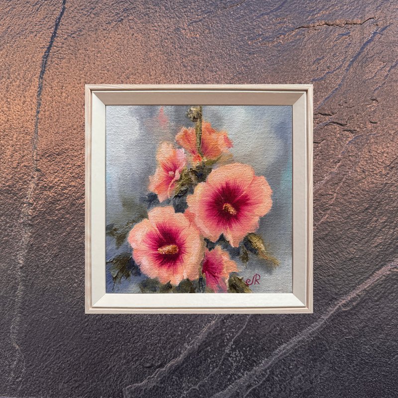 花卉原创绘画花卉油画 - 海报/装饰画/版画 - 其他材质 粉红色