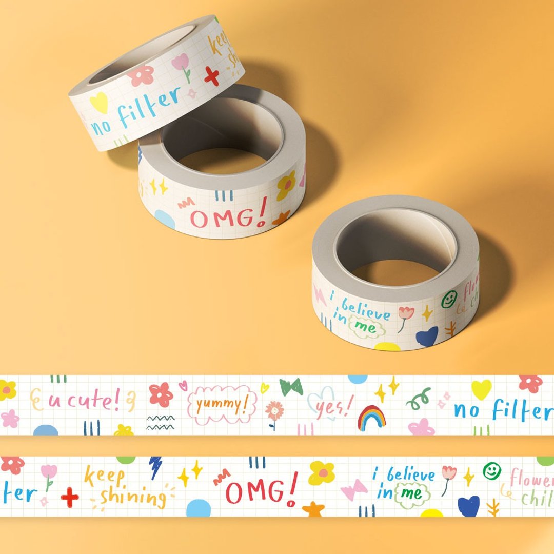 手帐纸胶带 今日是好日 彩虹心情便利贴 Masking Tape 送礼包装 - 纸胶带 - 纸 多色