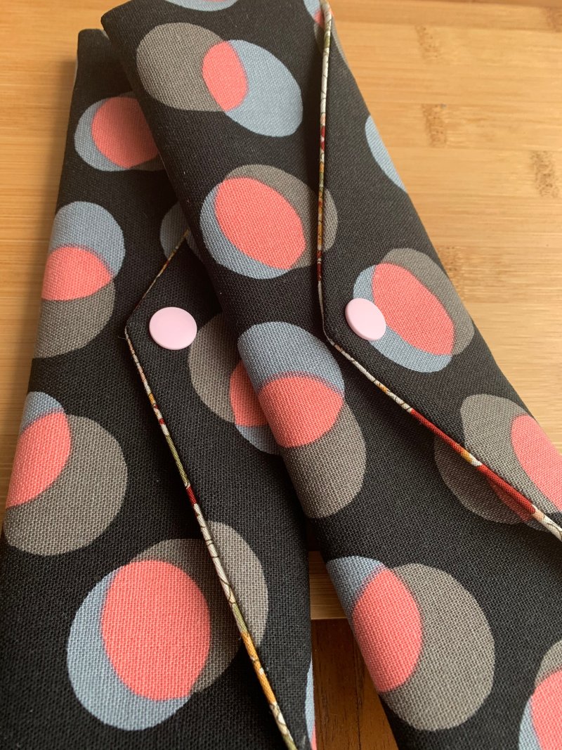 文青风环保筷袋 独一无二 普普风 柔情粉  手作餐具袋.交换礼物. - 收纳用品 - 棉．麻 粉红色