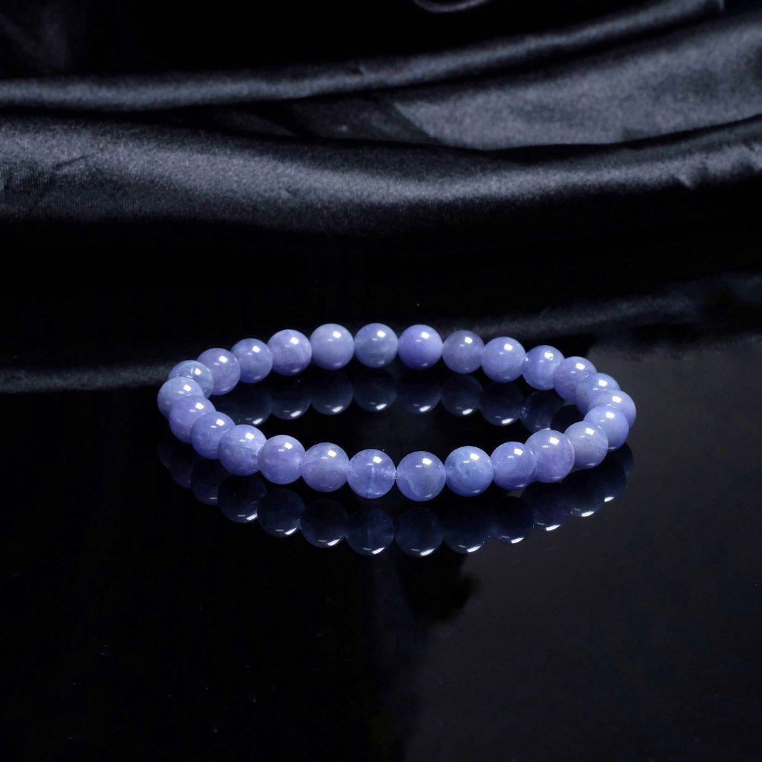 一图一物//7mm坦桑石 Tiffany紫蓝色 天然水晶矿物手链手环 定制 - 手链/手环 - 水晶 紫色