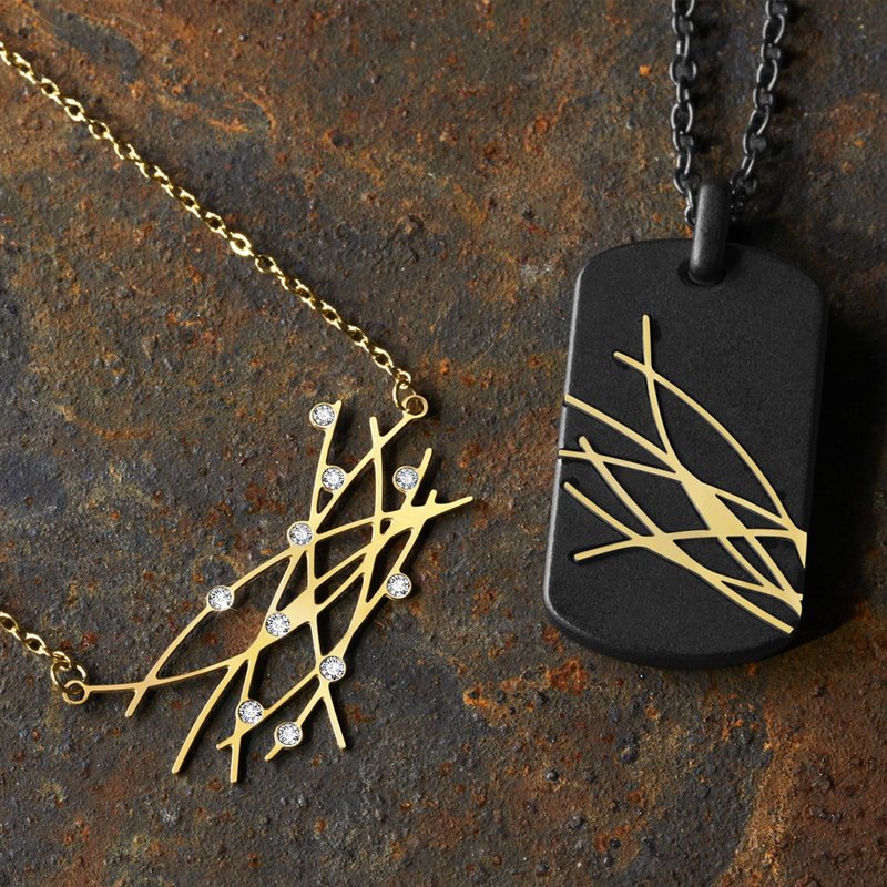 情侣项链|双子座与守护星|情人节礼物 - 项链 - 不锈钢 银色