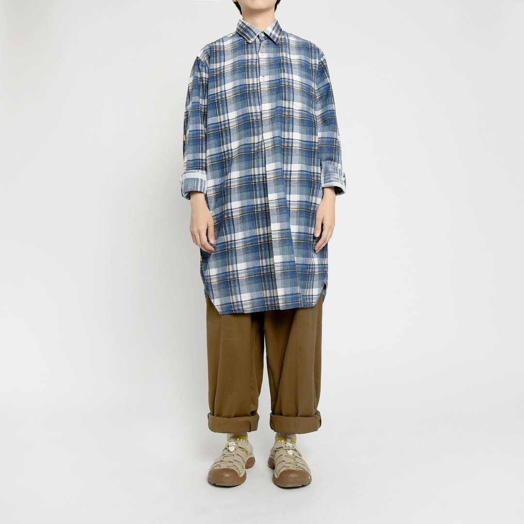 Pullover Shirt 欧洲长版衬衫 / Vintage 古着 - 女装衬衫 - 其他材质 蓝色