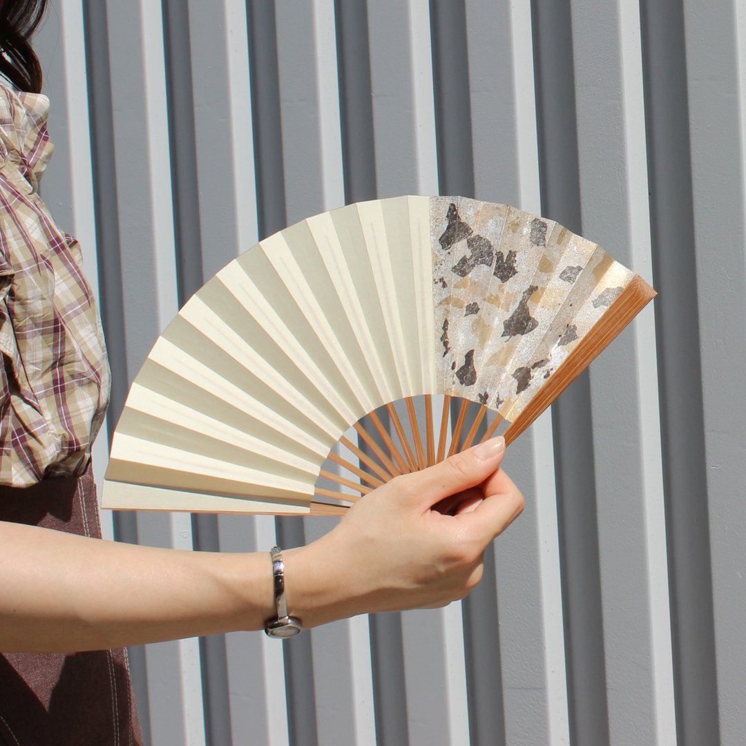 Japanese Folding Fan　HAKUIRO - 扇子 - 纸 黄色