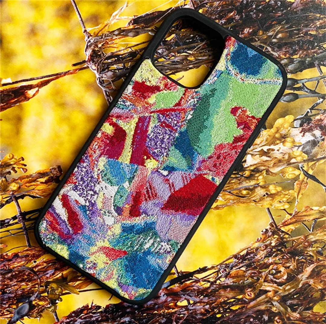 复古Maike Wang织锦手工防摔适用于苹果iphone12/13/14硅胶手机壳 - 手机壳/手机套 - 硅胶 