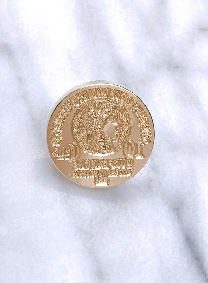 10美分 3厘米封蜡章 - 印章/印台 - 铜/黄铜 金色