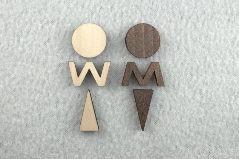 Toilet sign mix TOILET (SM) - 墙贴/壁贴 - 木头 