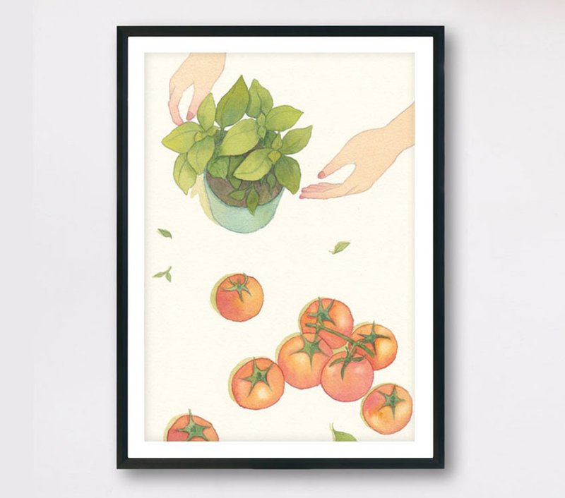 慢活女孩 - 朴素 / 印刷画 (送纸画框) - 海报/装饰画/版画 - 纸 白色