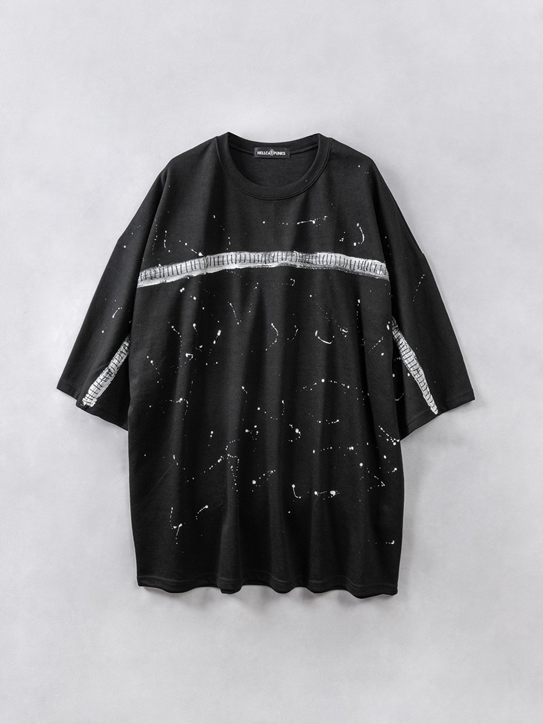 涂鸦宽版T恤 / 黑色 / F尺寸 / 男女皆宜 / hellcatpunks / hcp-t-0305 - 女装 T 恤 - 棉 黑色