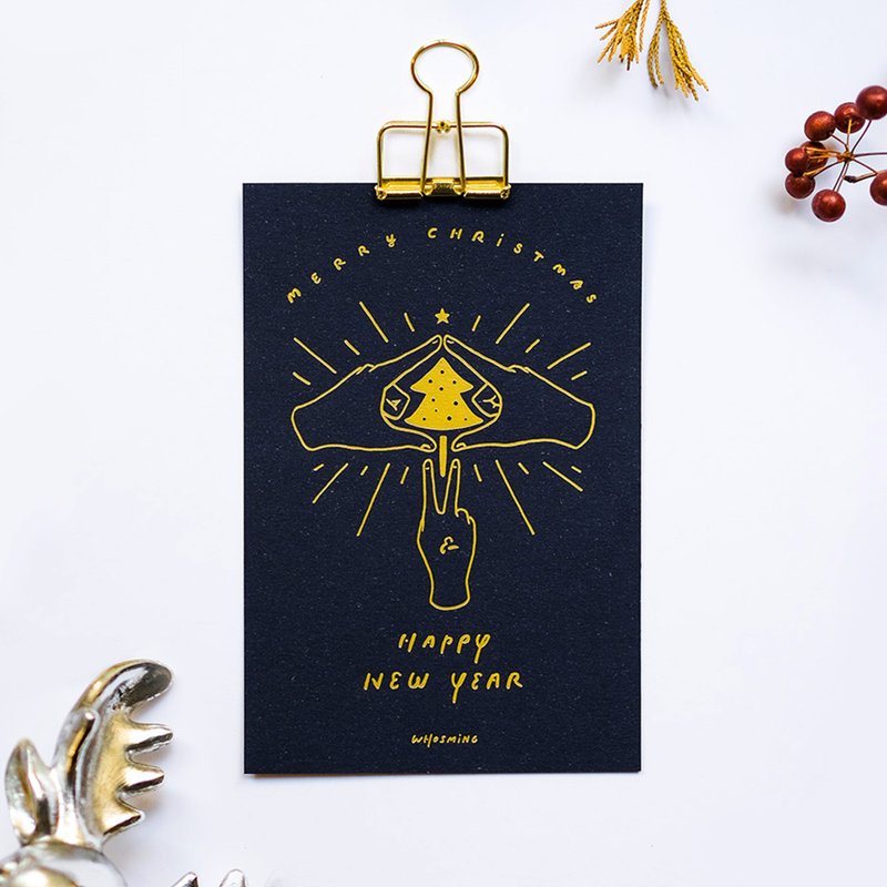 WHOSMiNG 圣诞卡片-BLACK XMAS - 卡片/明信片 - 纸 黑色