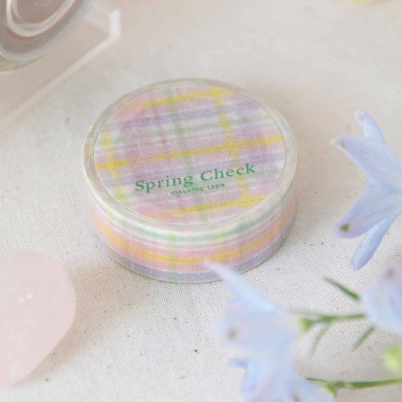 春日格纹和纸胶带 | 柔雾粉 - 纸胶带 - 纸 粉红色
