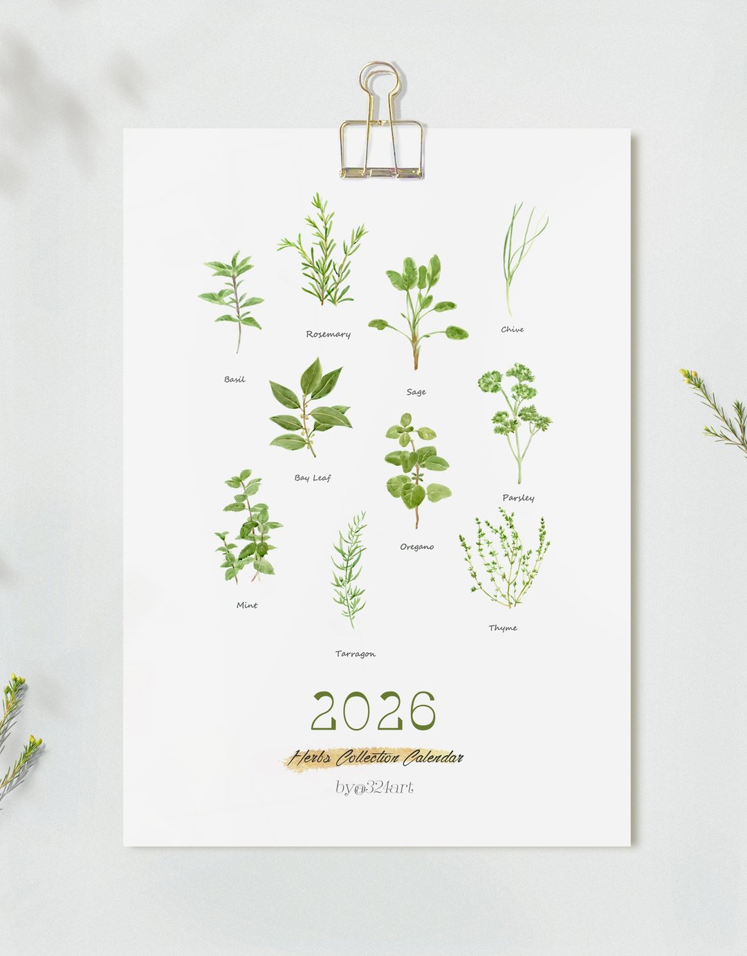 2026年历/月历/ 餐厅厨房装饰/ 挂历 植物疗愈装饰画//记事日历/ - 摆饰 - 纸 