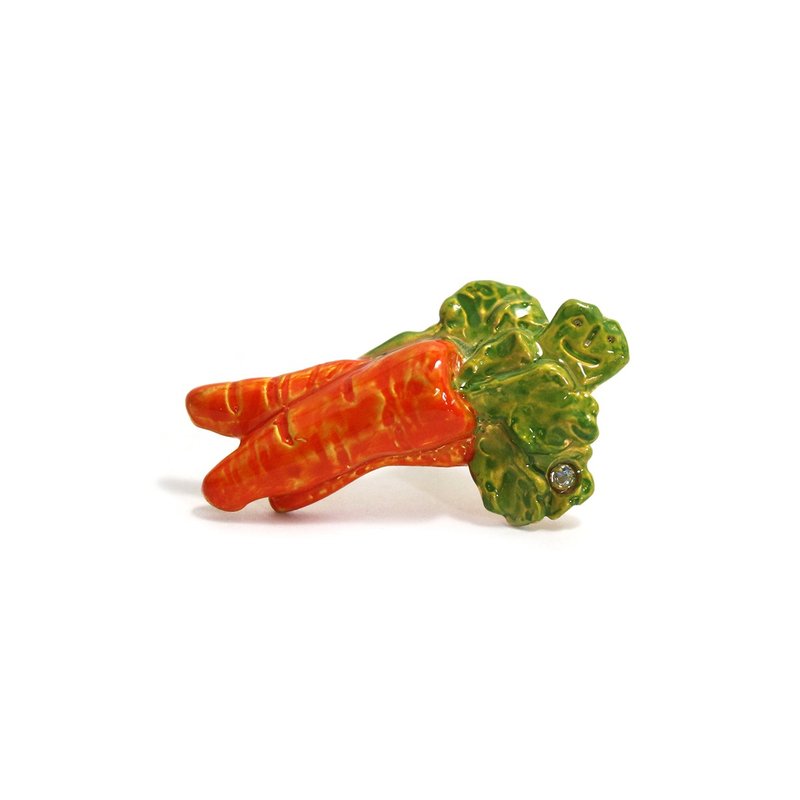 Carrot face tack pin TP041 - 其他 - 其他金属 橘色