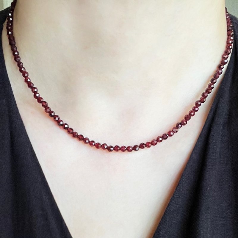 石榴石一环式项链 - 项链 - 半宝石 红色