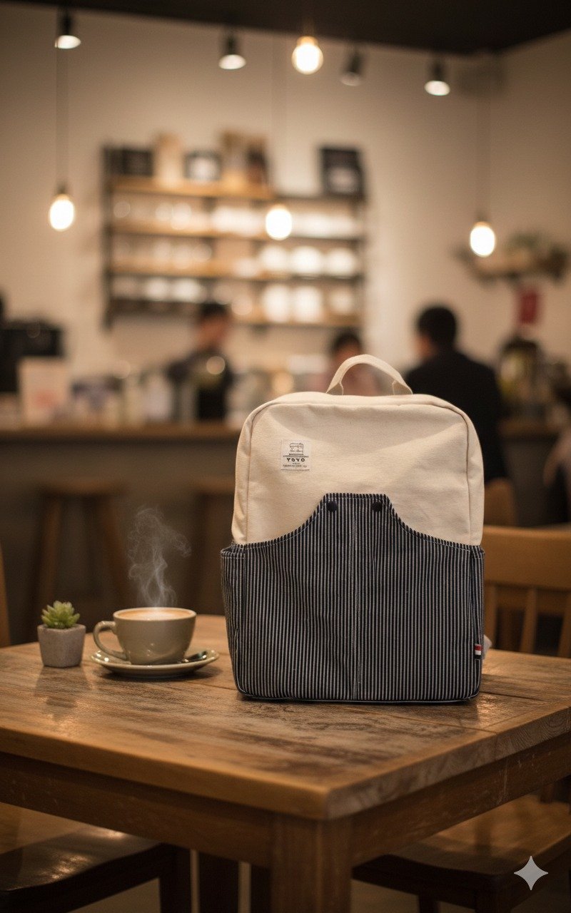 (YOYO文创)城市游侠后背包 双肩包 牛仔条纹 - 后背包/双肩包 - 其他材质 