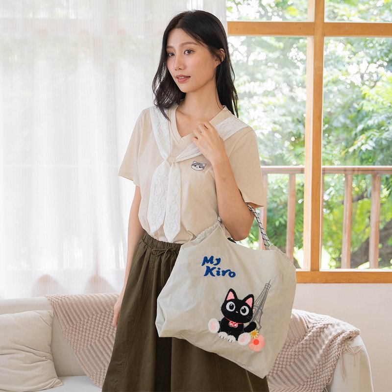 随行收纳袋 小黑猫 精致绣艺  手提 肩背包【300035】 - 侧背包/斜挎包 - 防水材质 蓝色