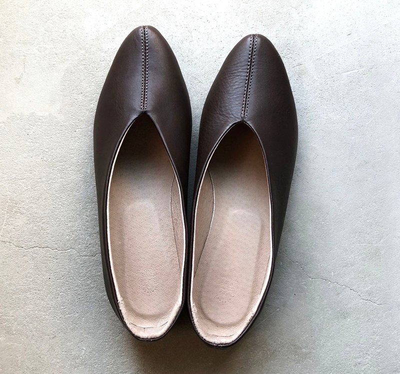 【适合上班穿着】深棕色真皮玛莉珍鞋 - 女款休闲鞋 - 真皮 咖啡色